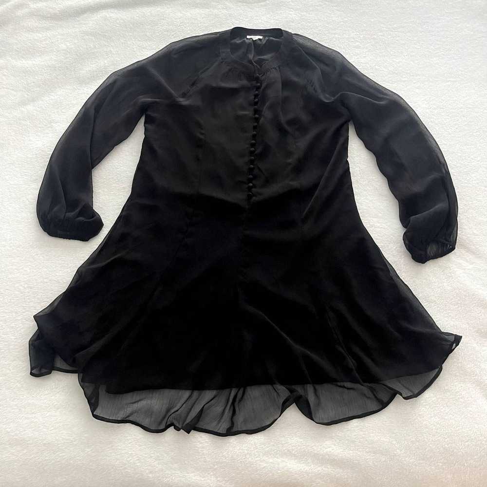 Joie Black Balloon Sleeve Dress Medium Sheer Cavi… - image 7