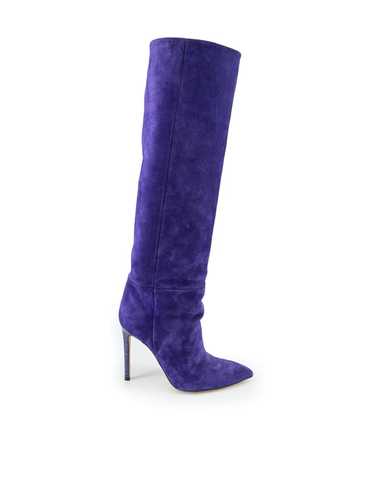 Paris Texas Purple Suede Knee High Heeled Boots - image 1