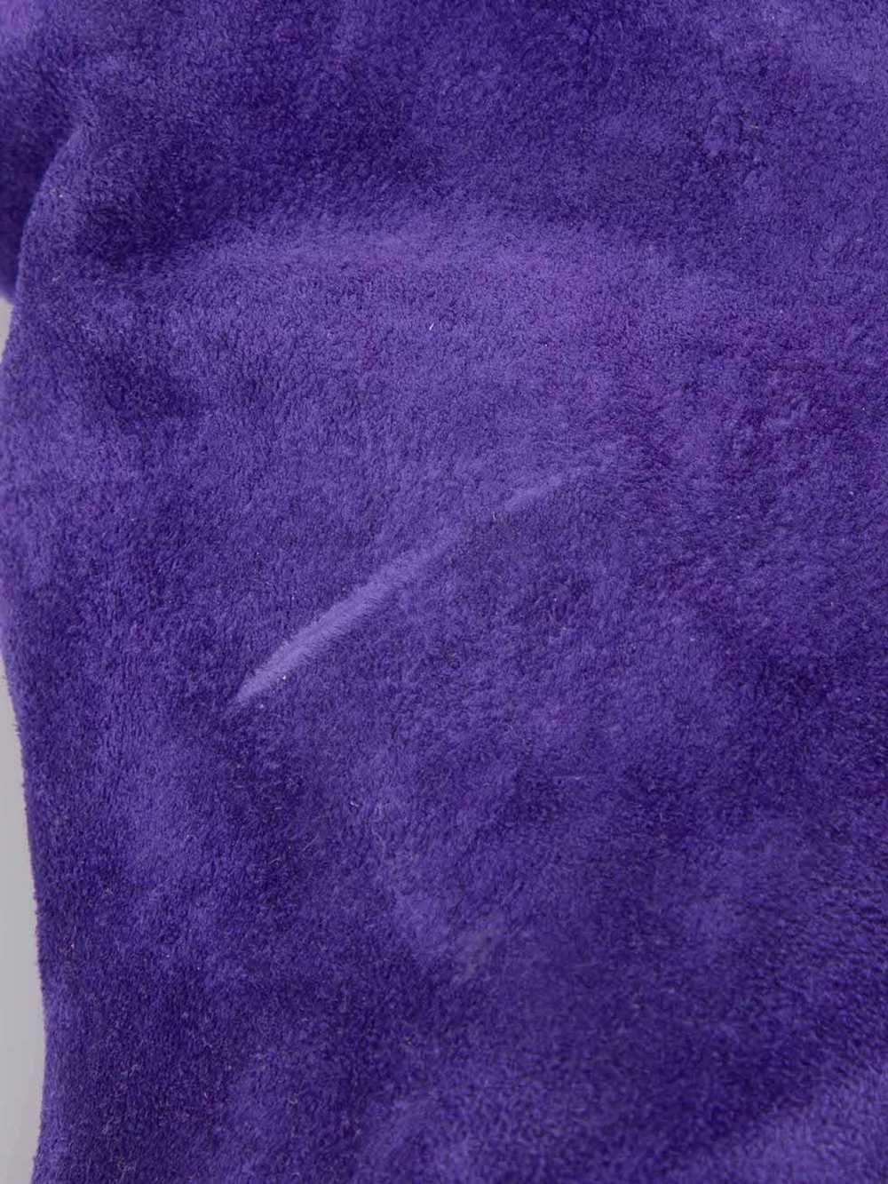 Paris Texas Purple Suede Knee High Heeled Boots - image 4