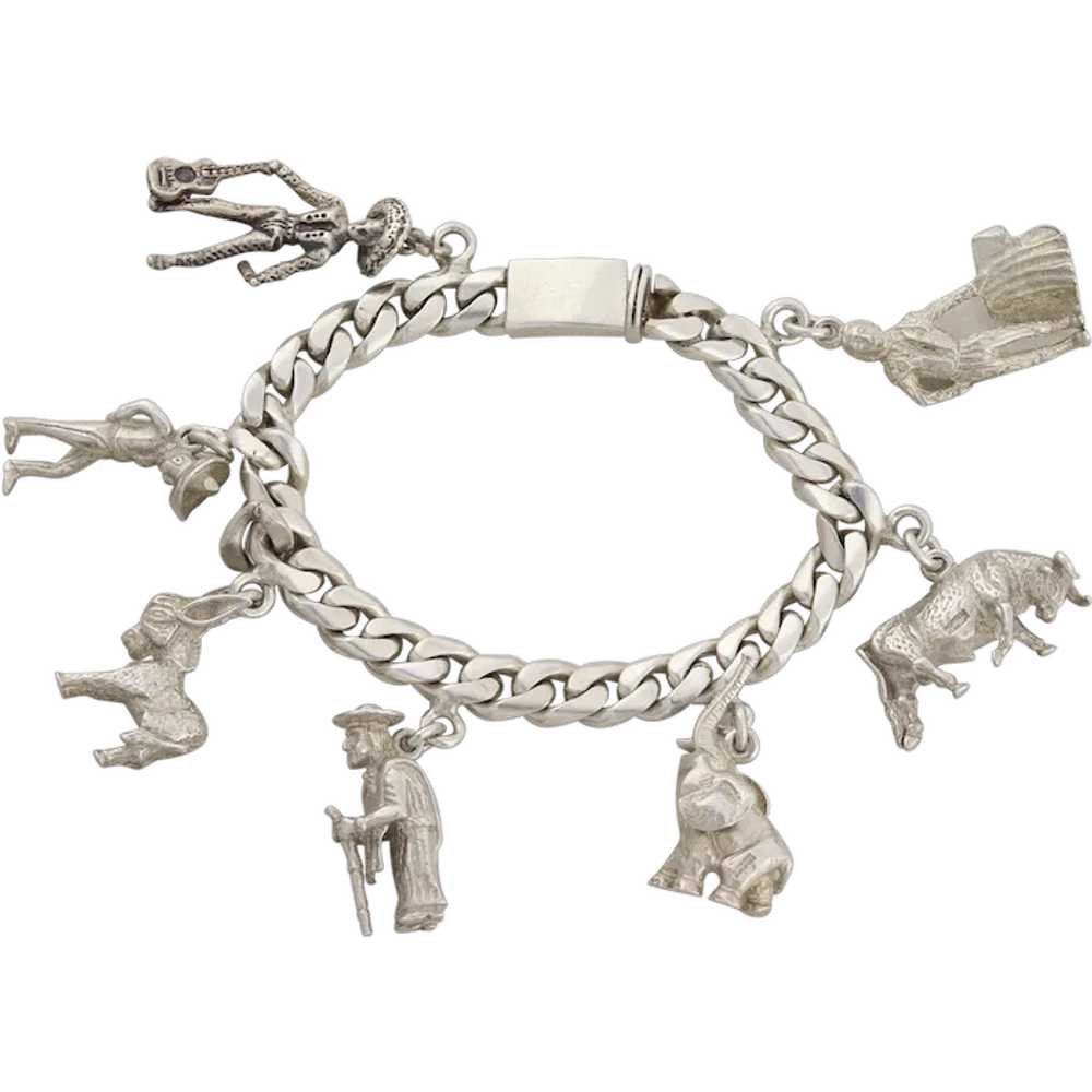 ERAS Sterling Silver Mexican Charm Bracelet Vinta… - image 1