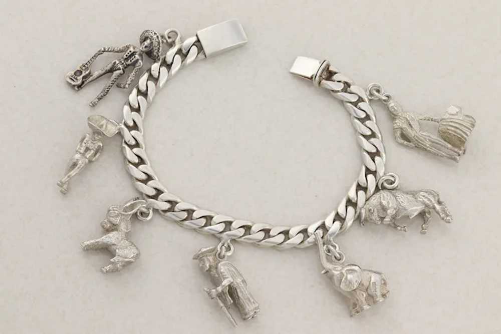 ERAS Sterling Silver Mexican Charm Bracelet Vinta… - image 6