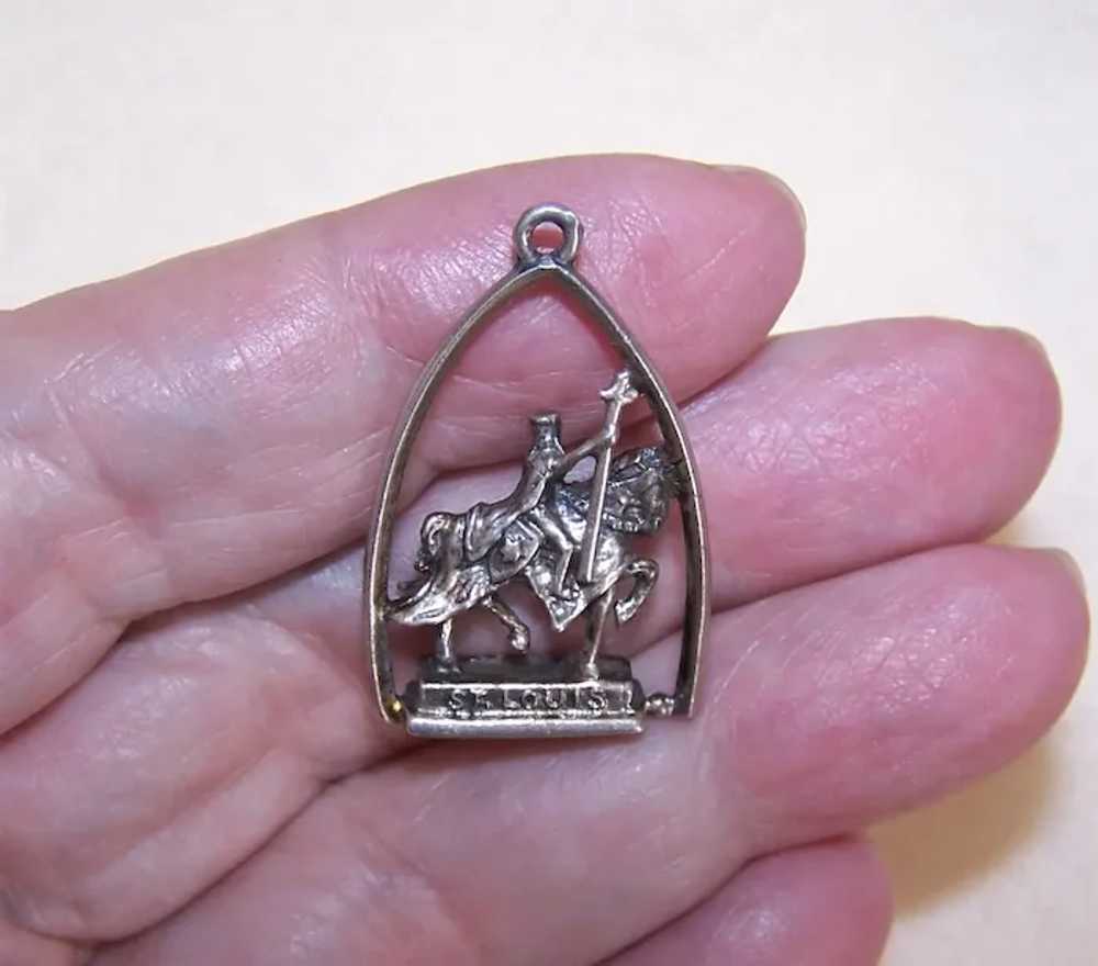 Sterling Silver Pendant or Charm - Saint Louis IX… - image 8