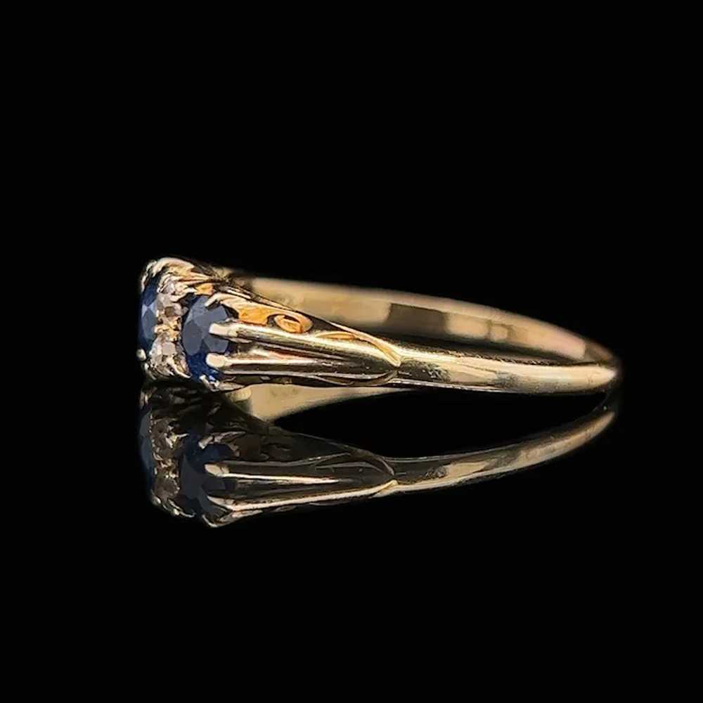 Edwardian 1.00ct. T.W. Sapphire & Diamond Antique… - image 2