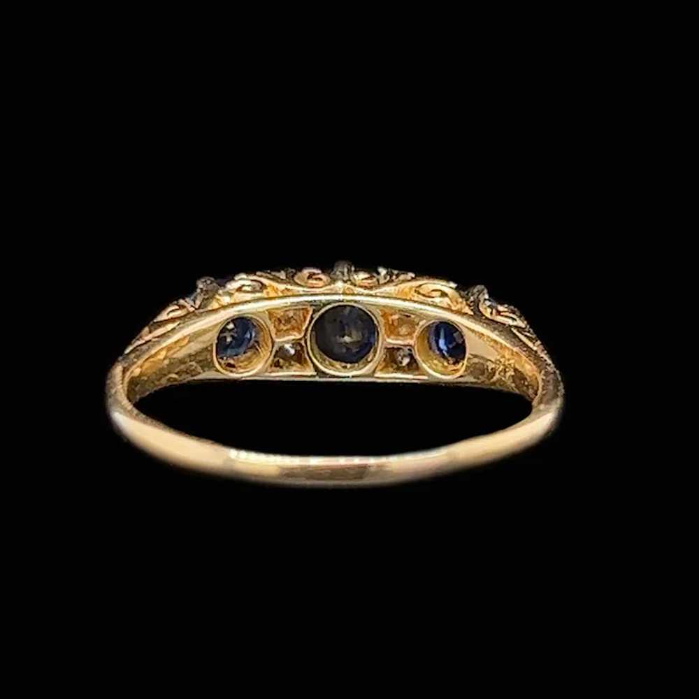Edwardian 1.00ct. T.W. Sapphire & Diamond Antique… - image 3