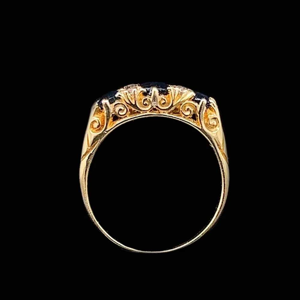 Edwardian 1.00ct. T.W. Sapphire & Diamond Antique… - image 4