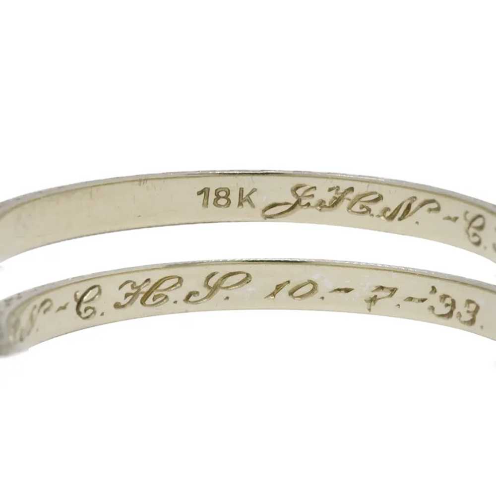 1933 Art Deco 18 Karat White Gold Wheat Band Ring - image 6