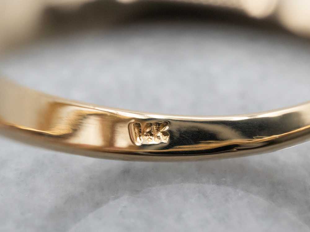 Abstract Yellow Gold Oval Bypass Ring - image 2