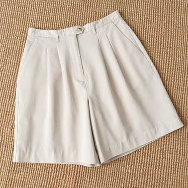 Eileen Fisher L Organic Linen Shorts Mid-Thigh Elastic Waist