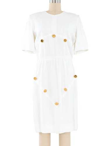 1980s Givenchy Gold Button Dress
