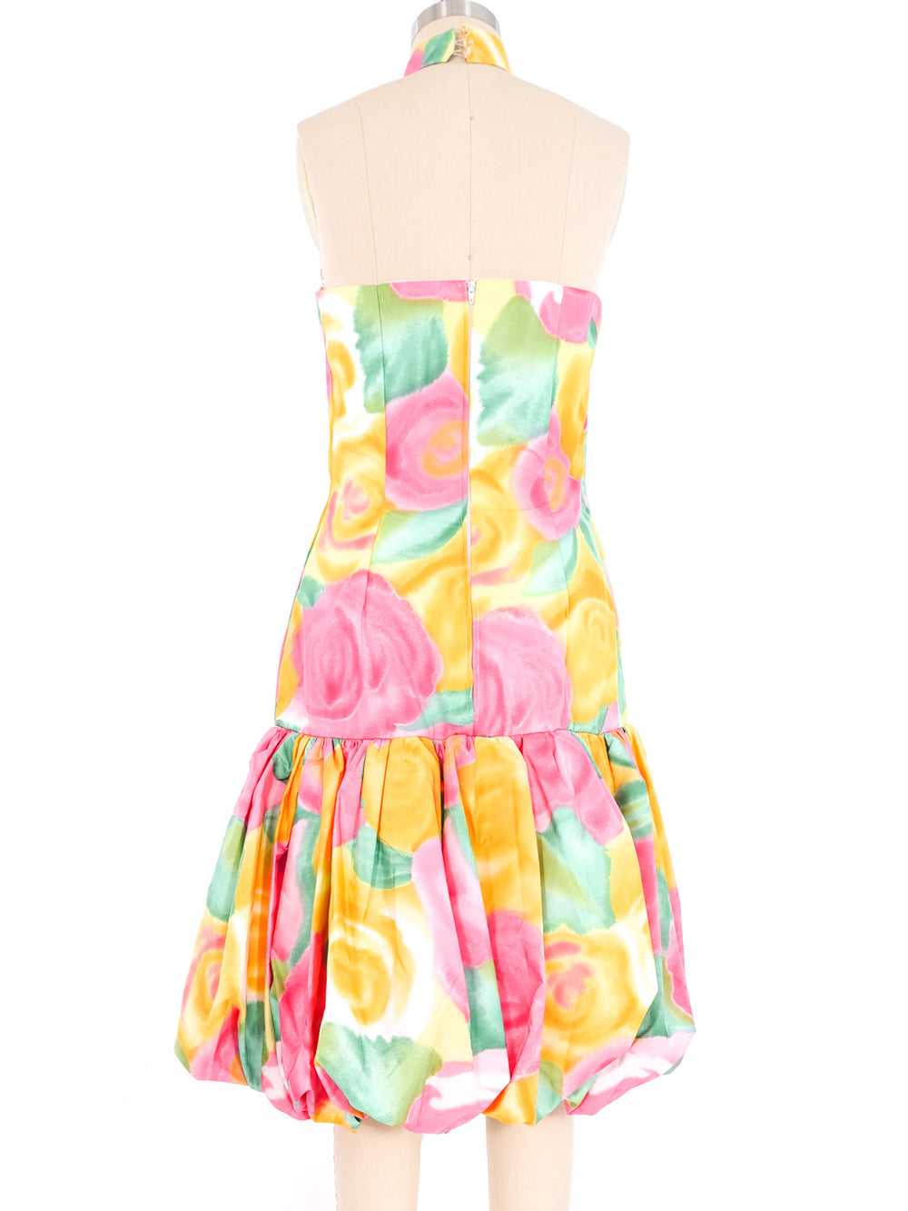 Cage Neck Floral Cocktail Dress - image 4