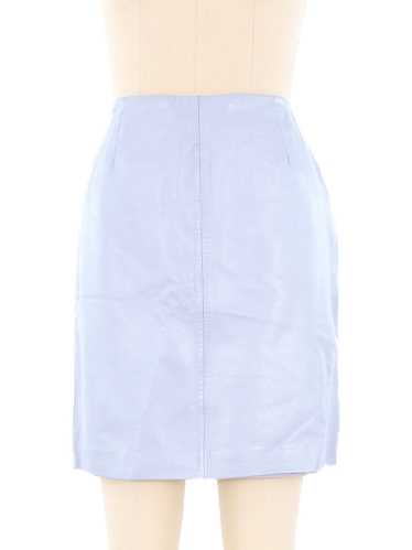 Periwinkle Leather Skirt