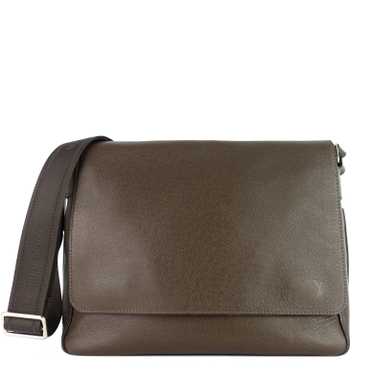Louis Vuitton Mens Roman MM Messenger Bag Glacier Taiga Leather