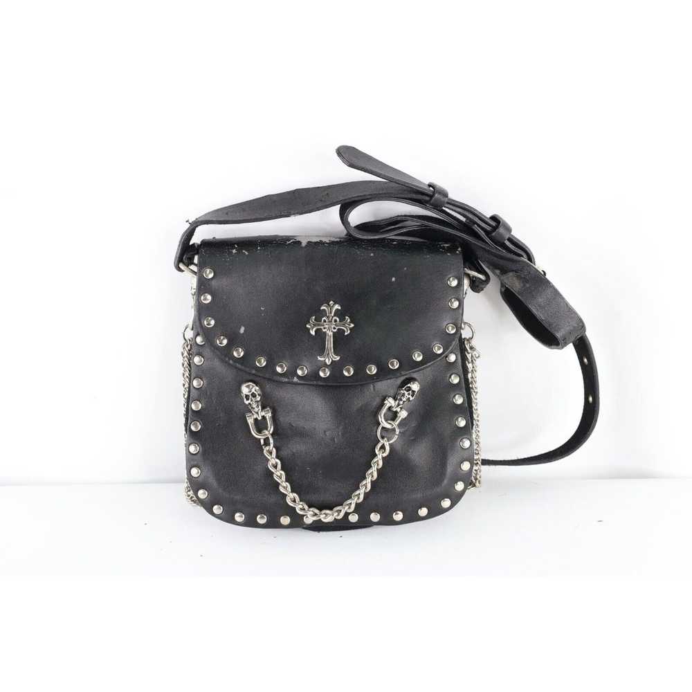 Vintage Vintage 90s Gothic Studded Chain Cross Sk… - image 1