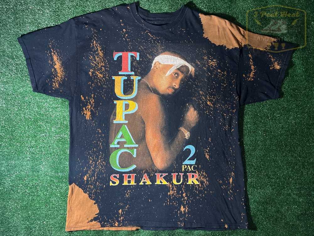 Rap Tees TUPAC BLEACHED T-Shirt 100% Authentic RA… - image 1