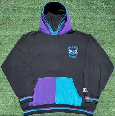 Vintage 90s Starter Mens L Charlotte Hornets Basketball Pullover Hooded  Jacket