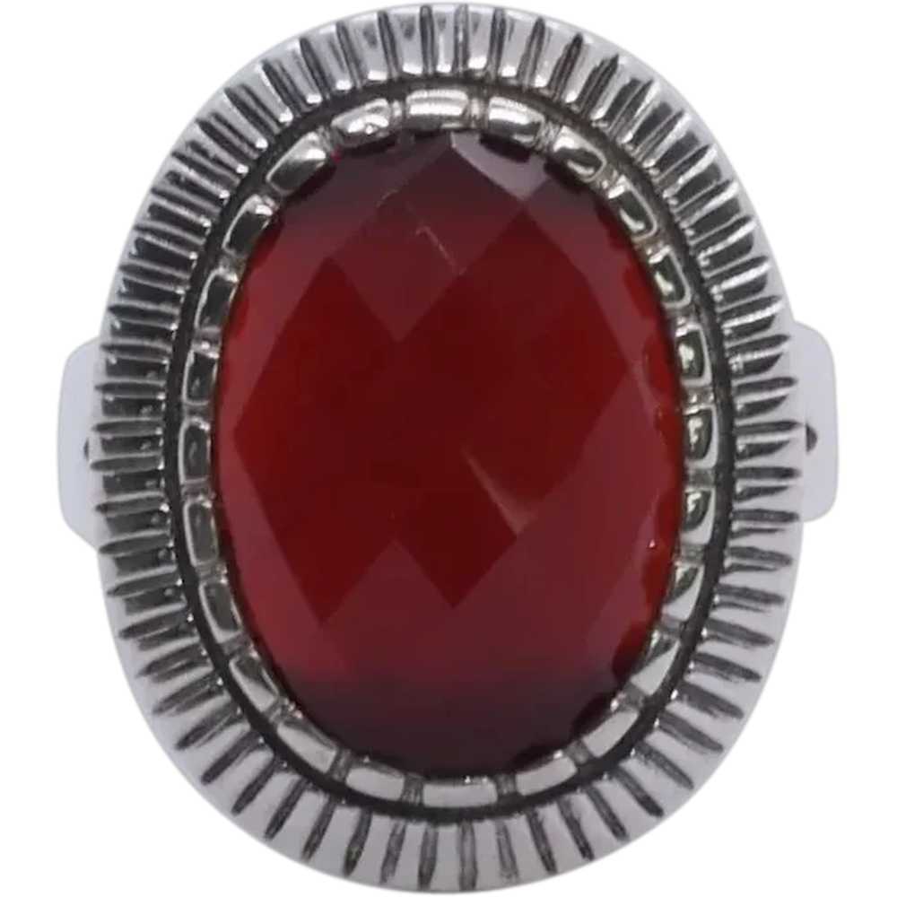 Carnelian & Sterling Silver Ring - image 1