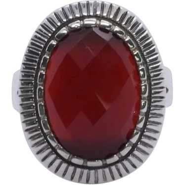 Carnelian & Sterling Silver Ring - image 1