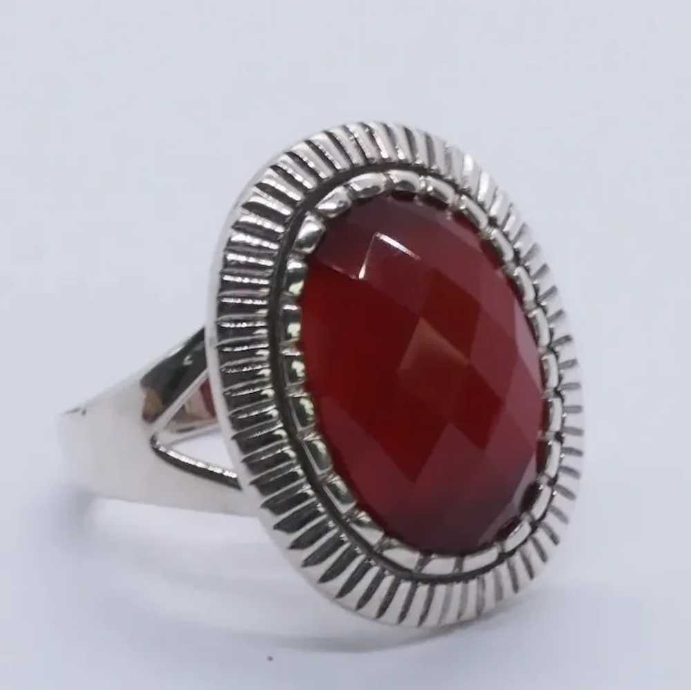 Carnelian & Sterling Silver Ring - image 2