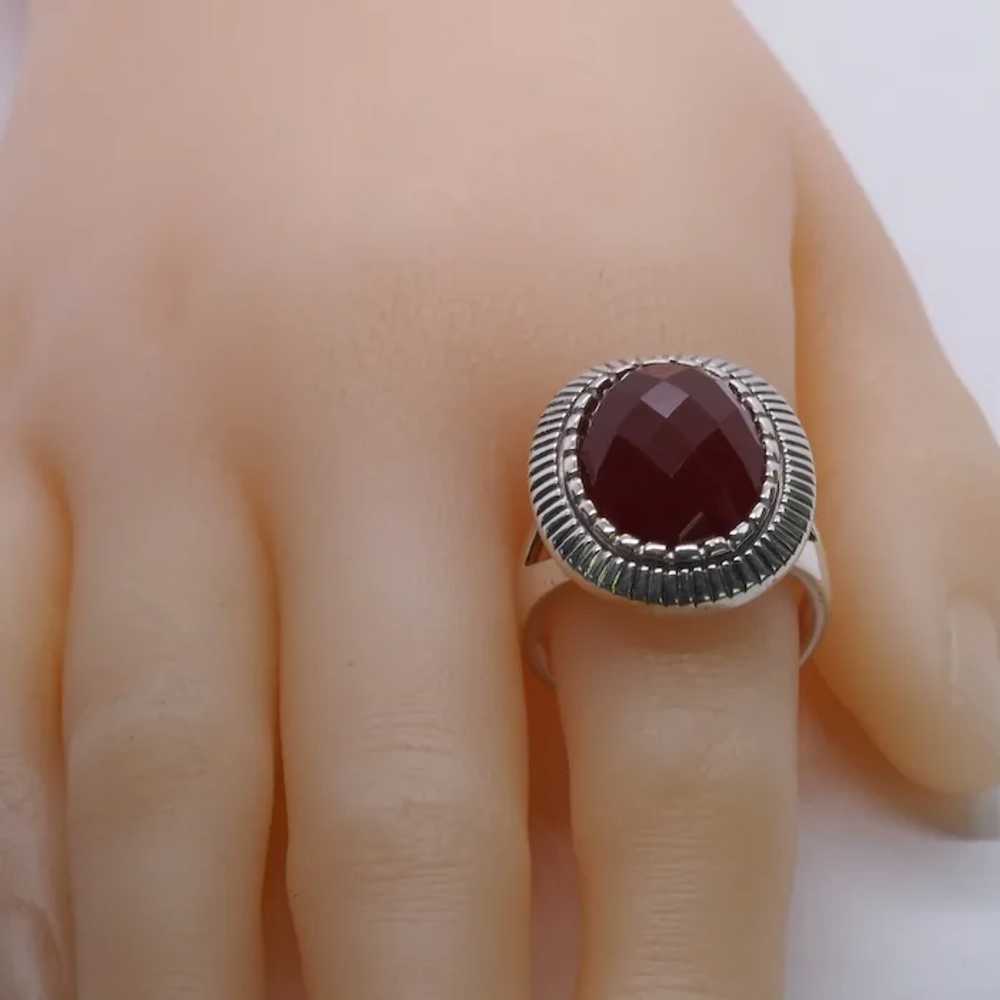 Carnelian & Sterling Silver Ring - image 4