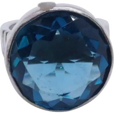 Faux Blue Topaz Sterling Silver Ring