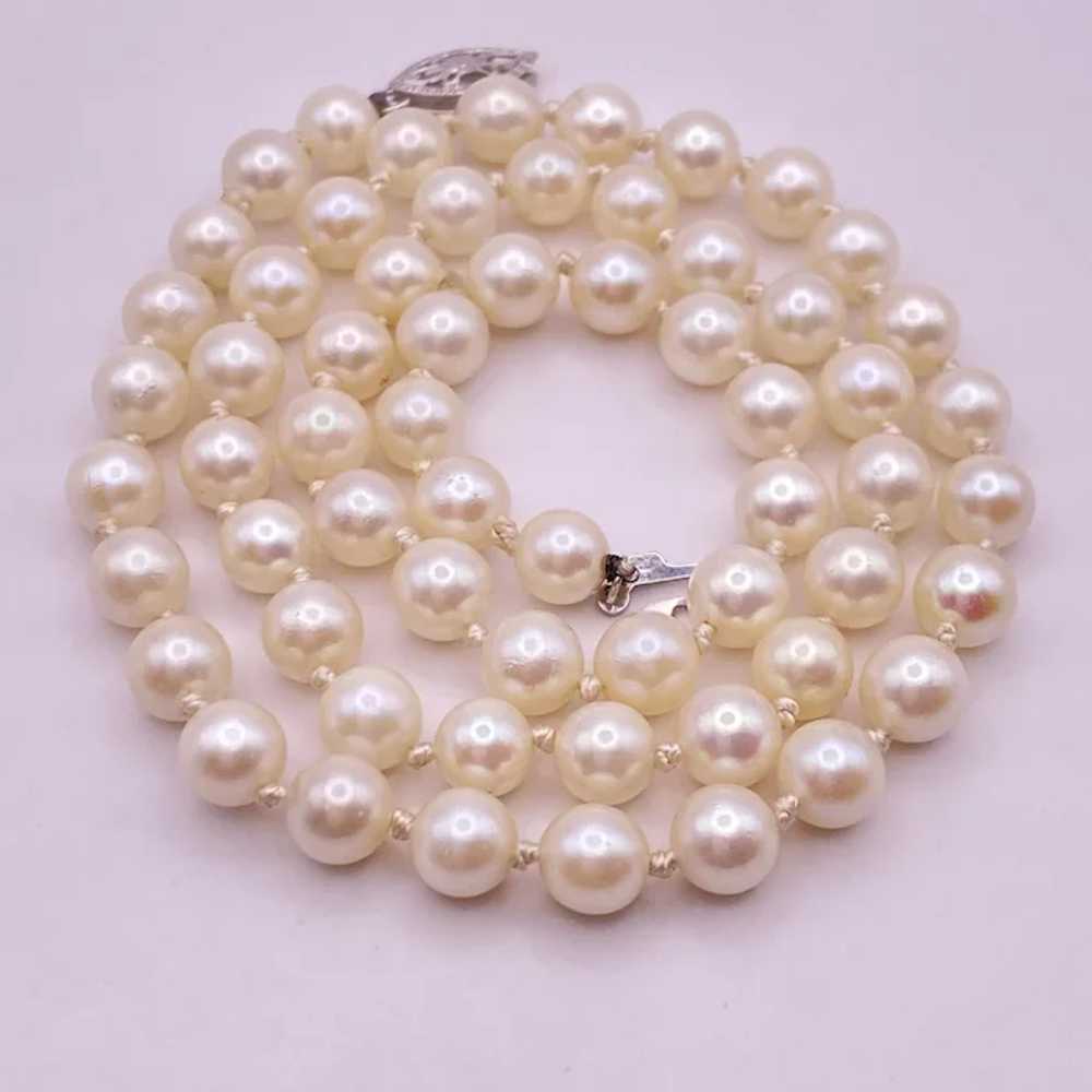 Cultured Pearl Strand Necklace 6MM, Princess 18 I… - image 2