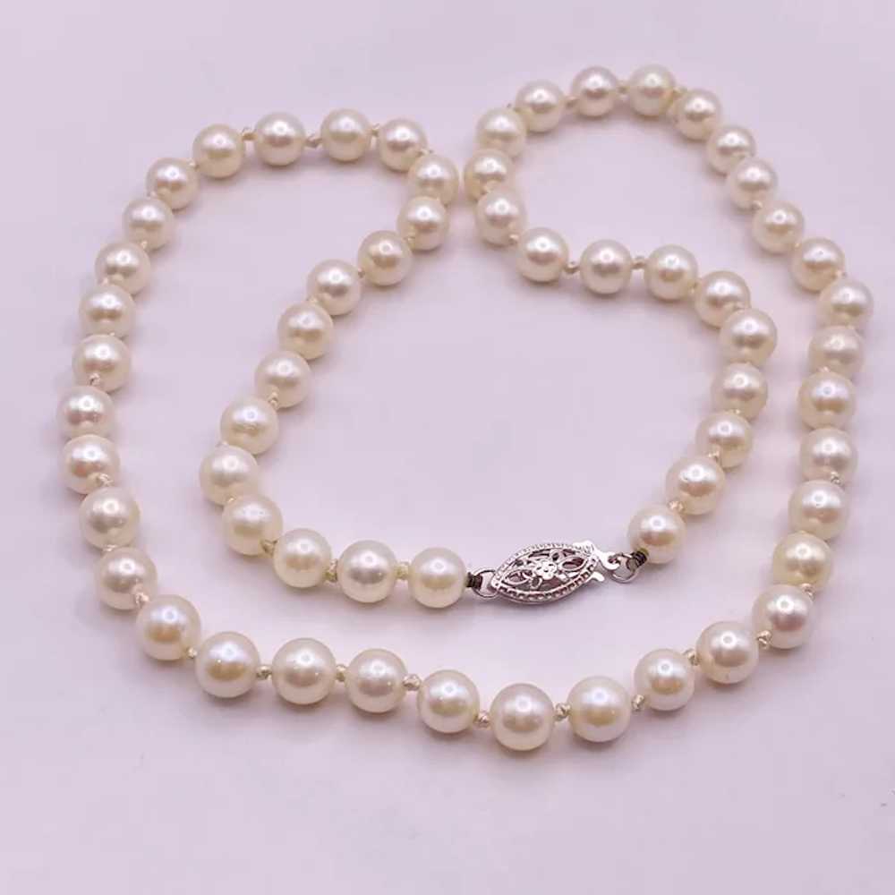 Cultured Pearl Strand Necklace 6MM, Princess 18 I… - image 3