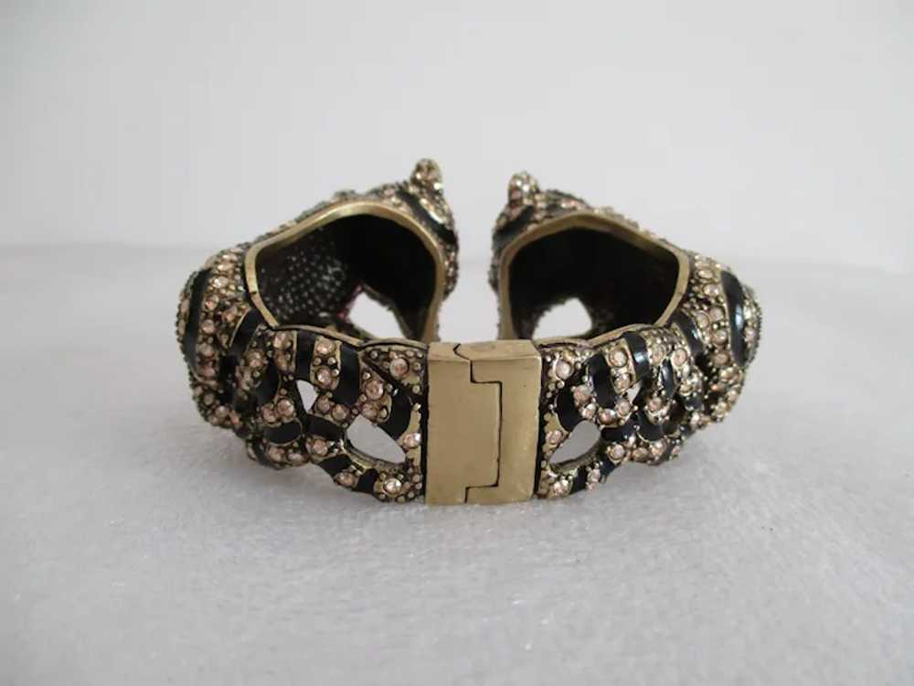 Heidi Daus Full Bodied Double Tiger Hinged Bracel… - image 12