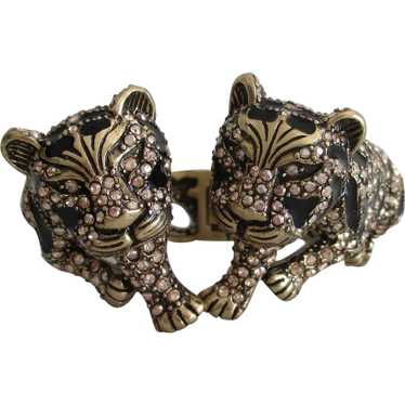 Heidi Daus Full Bodied Double Tiger Hinged Bracel… - image 1