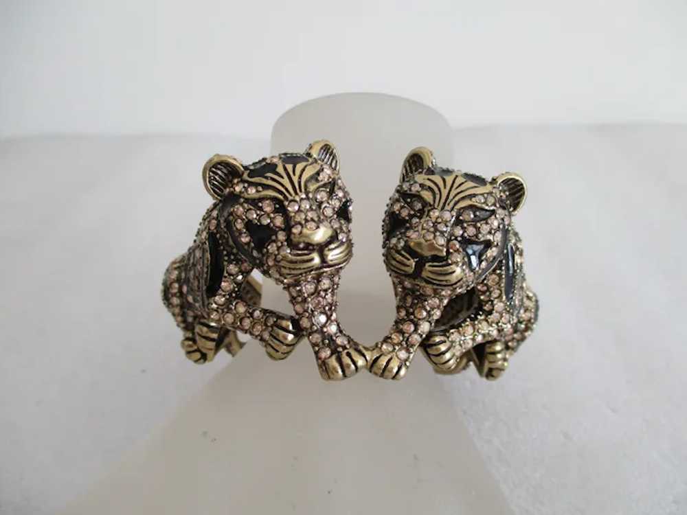 Heidi Daus Full Bodied Double Tiger Hinged Bracel… - image 6