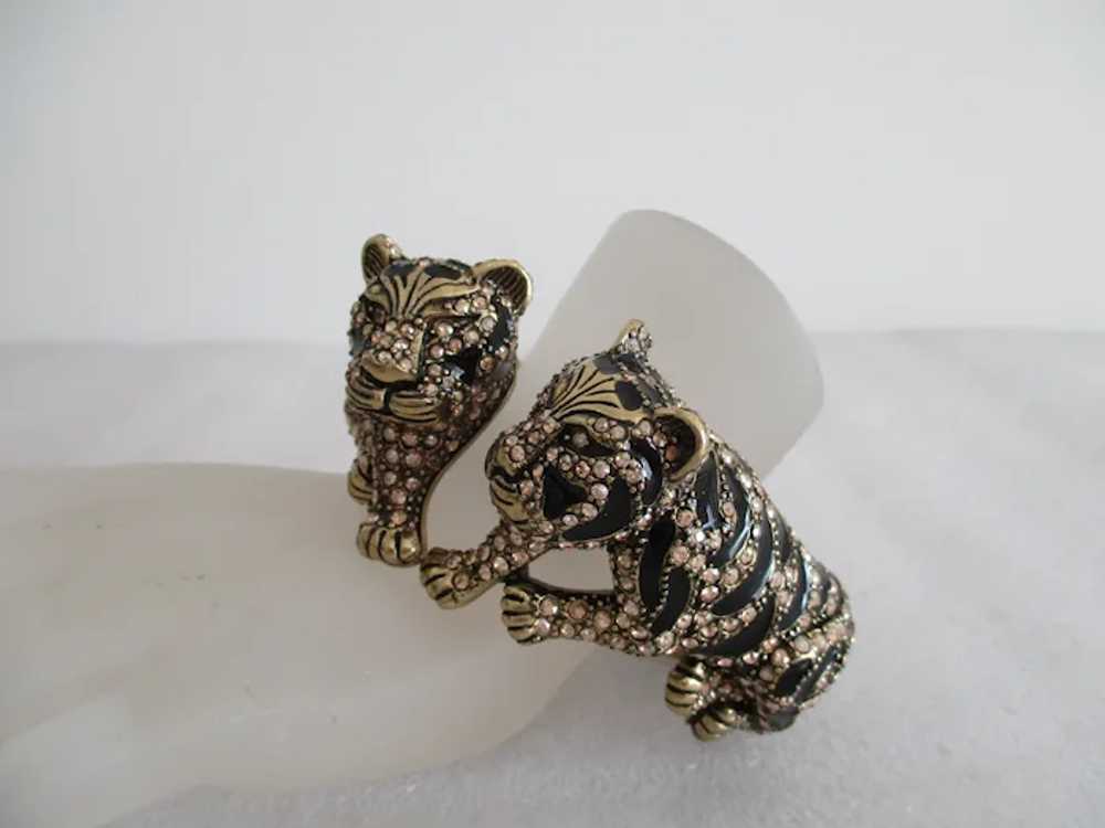 Heidi Daus Full Bodied Double Tiger Hinged Bracel… - image 7