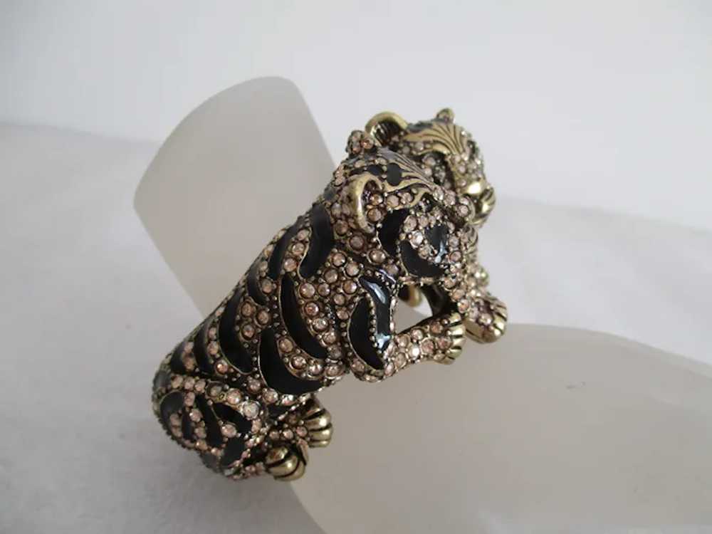 Heidi Daus Full Bodied Double Tiger Hinged Bracel… - image 8