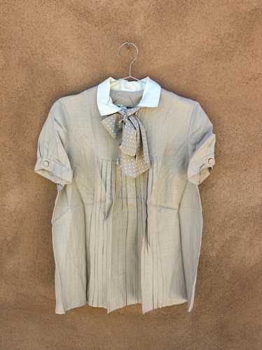 1960's Pleated School Girl Linen Top