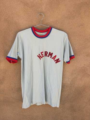Vintage 70s Athletic LUMS Jersey Shirt Large Durene 60/40