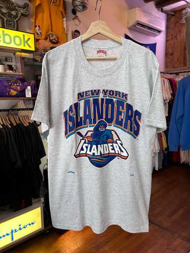 vtg 90s NEW YORK ISLANDERS FISHERMAN JERSEY STYLE T-Shirt XL hockey nhl  salem