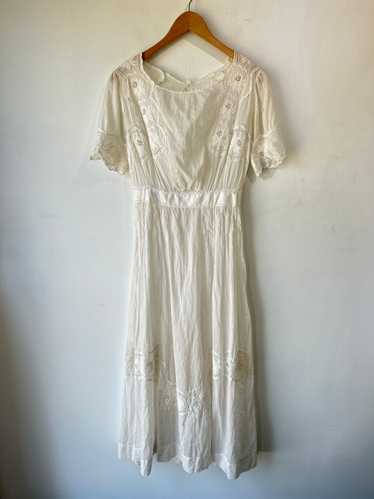 Vintage Victorian Sheer Embroidered Dress