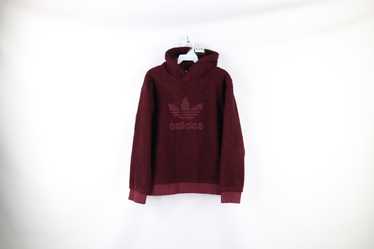 Adidas originals Womens sweatshirt hoodie no size tag fits M Maroon red  trefoil