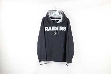 Antigua Las Vegas Raiders Grey Axe Bunker Long Sleeve Hoodie, Grey, 86% Cotton / 11% Polyester / 3% SPANDEX, Size S, Rally House