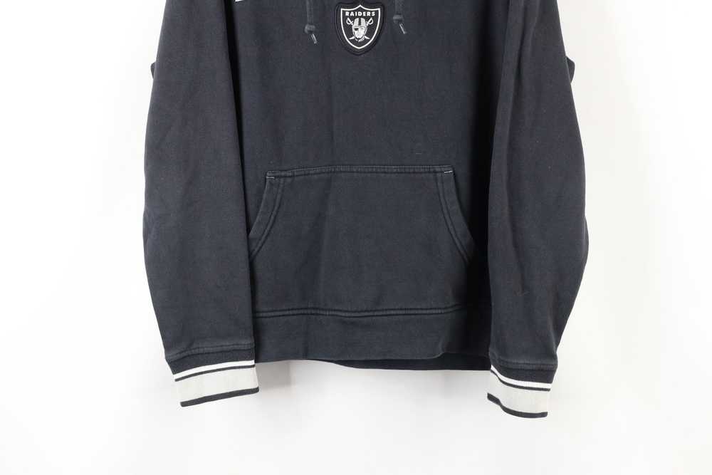 Vintage Majestic Spell Out Oakland Raiders Football Hoodie Black