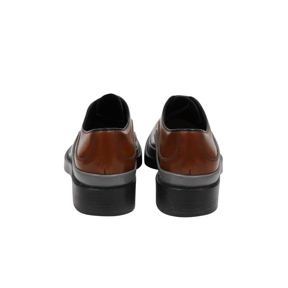 Prada Brown Leather Medallion Chunky Oxfords - 01… - image 6