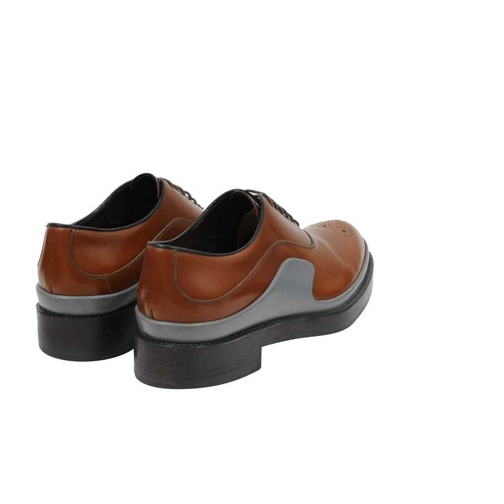 Prada Brown Leather Medallion Chunky Oxfords - 01… - image 7