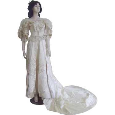 Liquid Satin Antique Wedding Gown Gorgeous Twenties -… - Gem