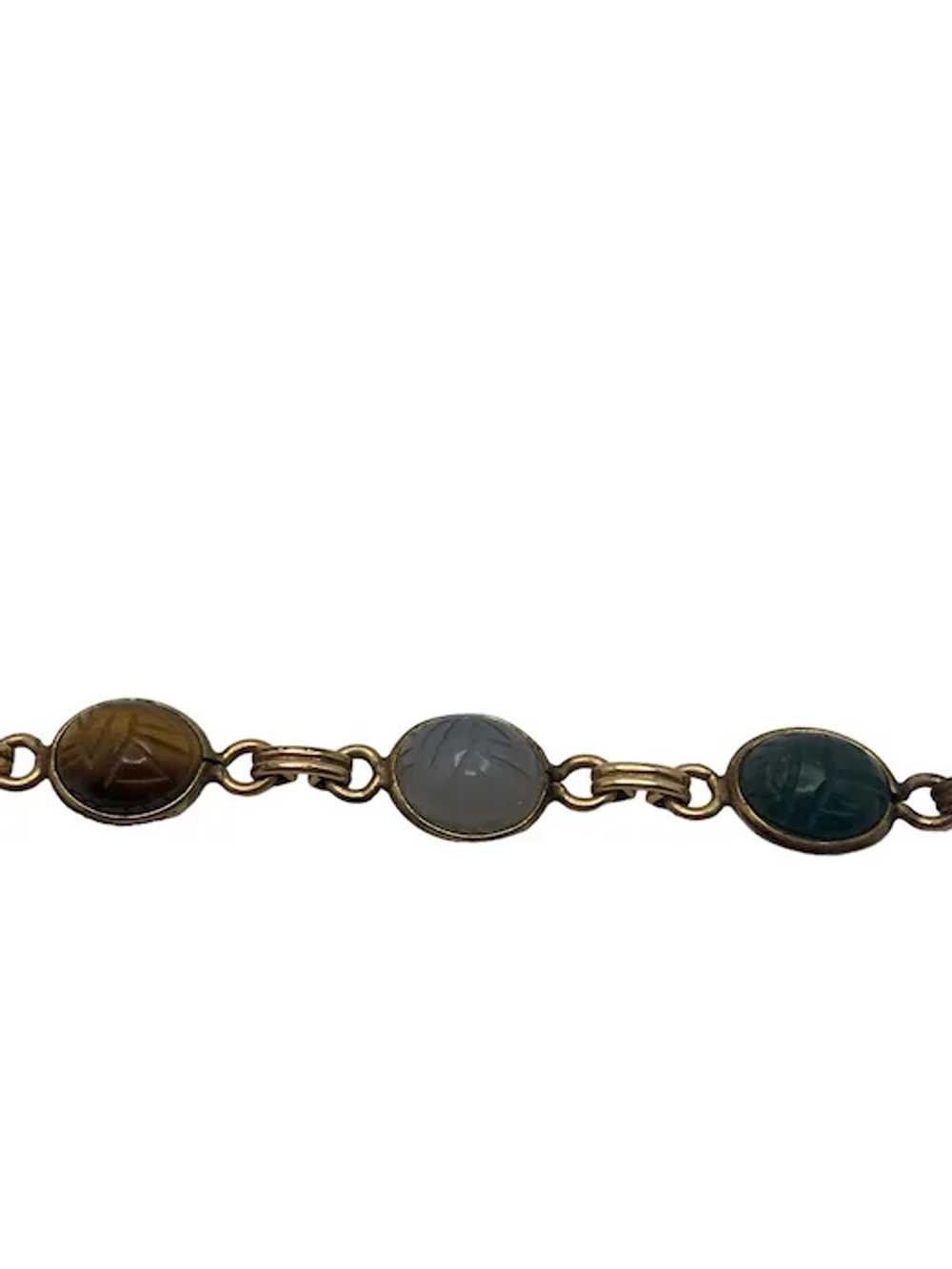 Vintage 12k Gold Filled Scarab Bracelet - image 10