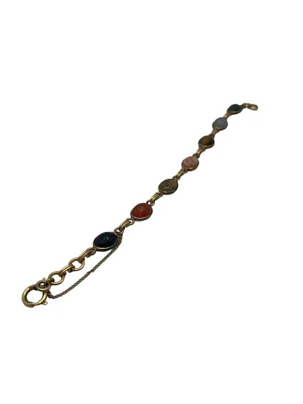 Vintage 12k Gold Filled Scarab Bracelet - image 2