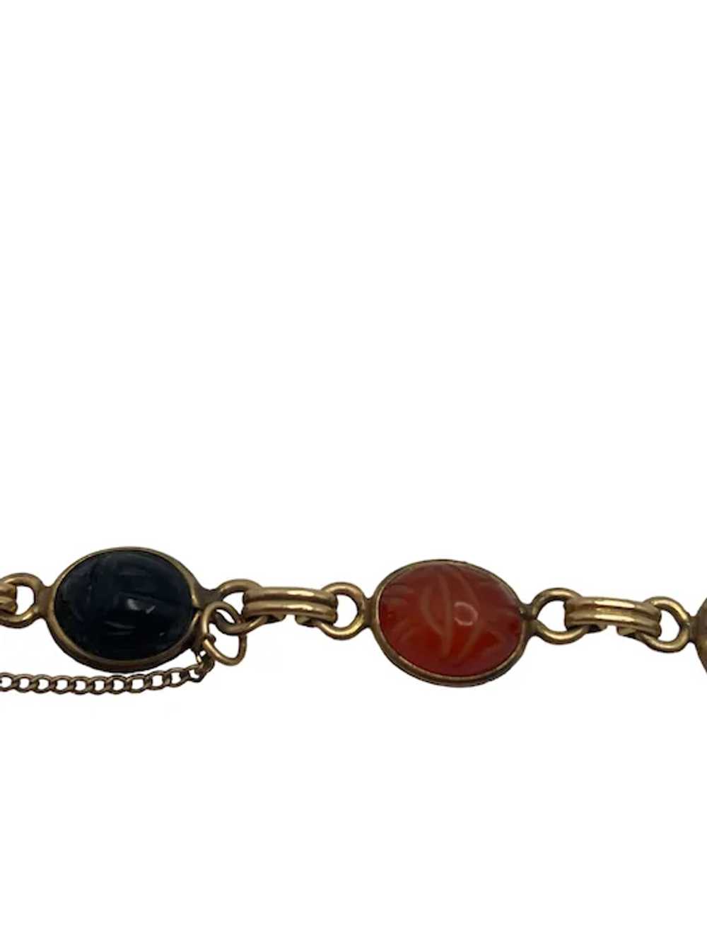Vintage 12k Gold Filled Scarab Bracelet - image 7