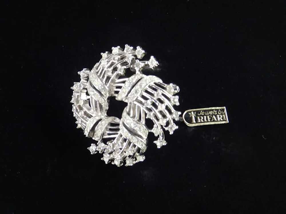 Trifari Rhinestone Shooting Star Comet Meteor Bro… - image 3