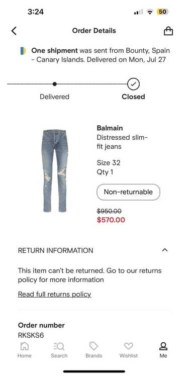 Balmain Balmain Distressed slim-fit jeans