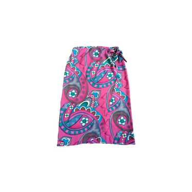 Vintage Vintage Y2k Pink Blue Midi Wrap Skirt - image 1