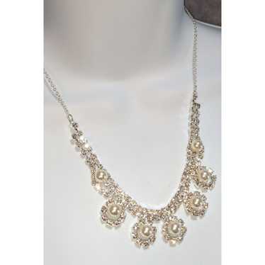 Other Rhinestone Pearl Bridal Necklace - image 1