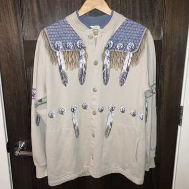 Native × Vintage Native American print cardigan - image 1