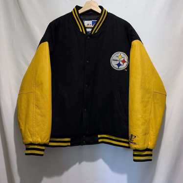 Vintage 80s Pittsburgh Steelers Corduroy NFL Bomber Varsity Coat